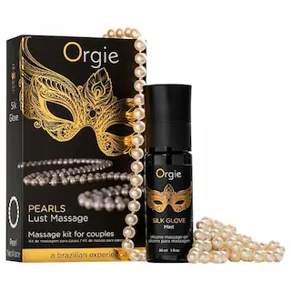 Orgie Pearls Lust – perlový náhrdelník a masážní gel 30 ml