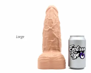 Erotixxx Toys Big Veiny Pale Flesh 75% L, prémiové silikonové dildo s Vac-U-Lock 27 x 5,2–7,7 cm