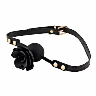 HeavyFun Black Rose Silikonový roubík prodyšný