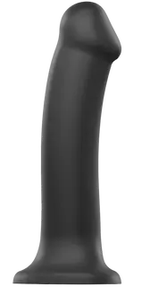 Dildo z dvojitého silikonu s přísavkou Adaptive Flex (20 cm), černé