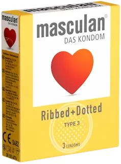 Masculan Single: Typ 3 (ribbed/dotted), 3 condoms