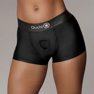 Vibrační strap-on boxerky – M/L – Černé