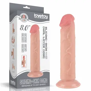 Dildo s dvojitou vrstvou a přísavkou, tělová barva II