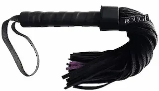ROUGE Leather Handle Short Suede Flogger Black/Purple