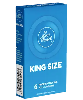 Love Match Single: King Size, 6 extra large condoms