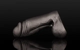 Weredog Riot Jet Medium, prémiové černé silikonové dildo 19,74 x 5–6,2 cm