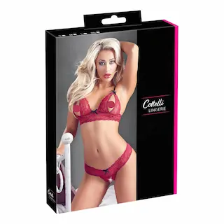 Cottelli – dámská podprsenková sada – krajka – červená