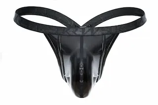 Tanga Sukrew Wet Look Bubble Thong Fetish Black