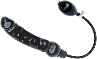 Mister B Inflatable Solid Dildo L, černé nafukovací dildo s pevným jádrem 20 x 4,5 cm