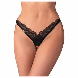 Obsessive – dámské tanga – průhledná krajka – černá