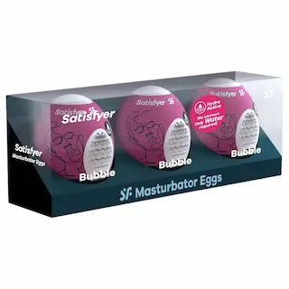 Satisfyer Egg Bubble – masturbátor ve tvaru vajíčka – sada 3 kusů