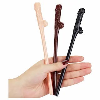 Lovetoy – realistické brčko ve tvaru penisu – naturální, hnědá, černá