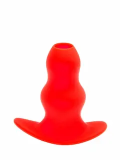 M&K Stretch Hole A, červený silikonový dutý anální kolík 11 x 5 cm