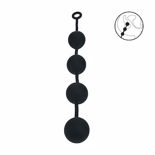 Levelz Round Silicone Anal Balls XXL, černé anální kuličky 55 x 6 cm