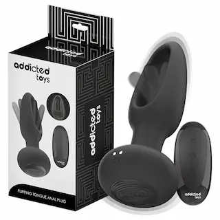 Addicted Toys – anální vibrátor s pohyblivým jazýčkem – černý