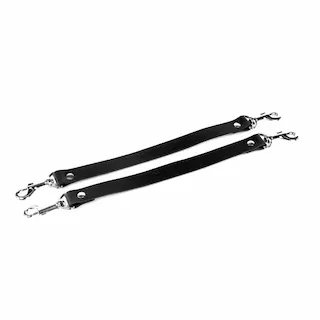 Whips Primal Bond Short Leather Connectors Black, 2 kožené spojovací řemínky s karabinami