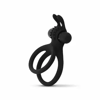EASYTOYS MEN ONLY Sdílející kroužek – Dvojitý vibrační kroužek na penis s oušky zajíčka