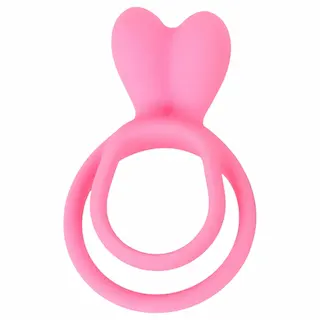 Pulselock Cocktura – kroužek na penis a varlata s motivem zajíčka (růžový)