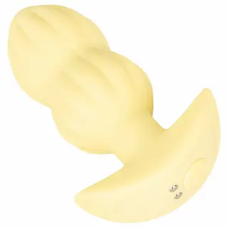 Cuties Mini – anální vibrátor s vroubkováním – žlutý