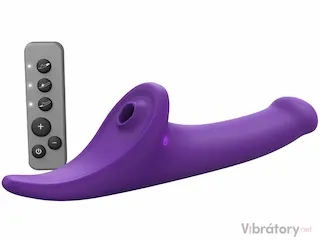 Vibrační strapon s jazýčkem Strap-On-Me