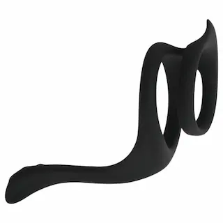 Easytoys – erekční kroužek na penis a varlata – pružný – černý
