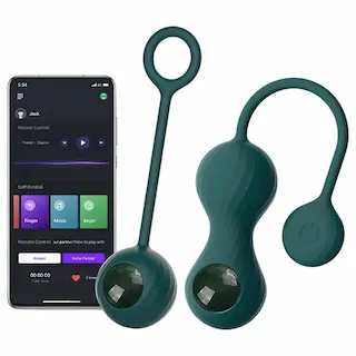 Magic Motion Crystal Duo – vibrační venušiny kuličky ovládané aplikací (zelené)
