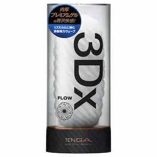 TENGA 3Dx Flow – masturbátor s vlnitým vzorem (bílý)