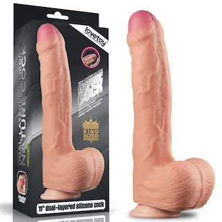 11” Dvojvrstvý platinum silikonový penis