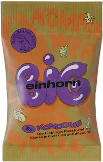 Einhorn Condoms: BIG, 3 large vegan condoms in the chips bag