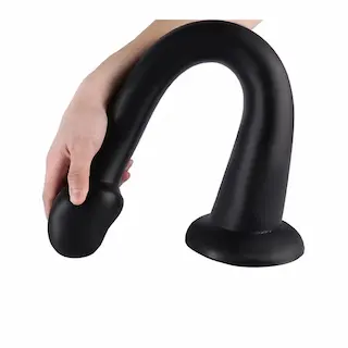 Wolf Spear Black Silicone S, silikonové anální dildo 40 x 2,7–4,3 cm