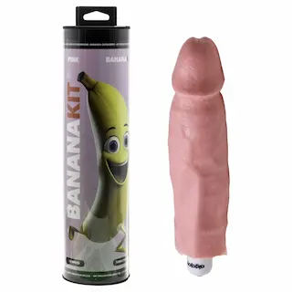 Bananakit – sada na odlévání penisu s vibrátorem (růžová)