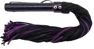 ROUGE Long Suede Flogger Leather Handle Black/Purple
