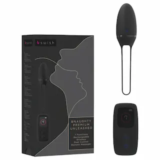 B SWISH Premium – nositelné akumulátorové, rádiové vibrační vajíčko (černé)
