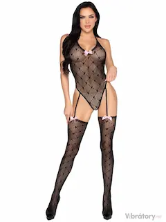 Síťované body s punčochami Leg Avenue