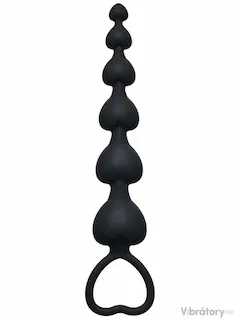 Anální kuličky First Time Heart’s Beads Black
