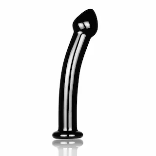 Lovetoy 7.5″ Glass Romance GS03BK, černé skleněné dildo 16,5 x 3,4 cm