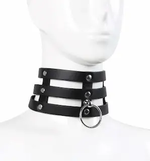 Koženkový obojek Tripple O-Ring