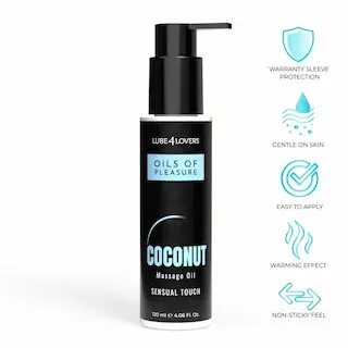 Lube4Lovers Oils of Pleasure Coconut 120 ml, masážní olej s vůní kokosu