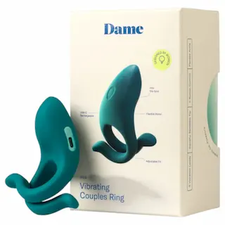 Dame Hug – nastavitelný vibrační erekční kroužek (zelený)