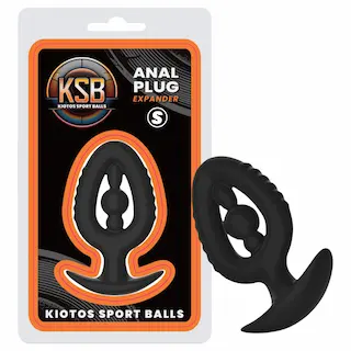Kiotos – silikonový anální kolík s roztahovačem S (černý)