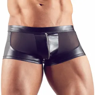 Boxerky Svenjoyment se zipem lakované černé