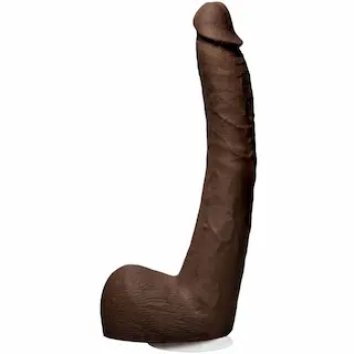 Doc Johnson Signature Cocks Isiah Maxwell ULTRASKYN 10″ Cock with Vac-U-Lock Suction Cup, hnědé dildo s Vac-U-Lock přísavkou 26,4 x 3,6–4,8 cm