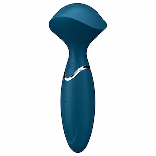 Satisfyer Mini Wand-er – vodotěsný masážní vibrátor (modrý)