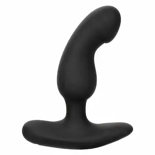 CalExotics Rechargeable Curved Probe, silikonový vibrační anální kolík 10,5 x 3,2 cm