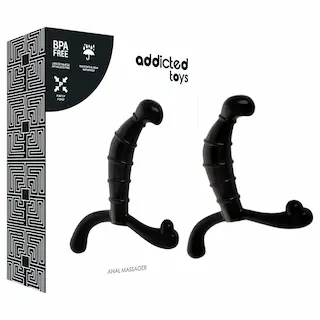 Addicted Toys – masér prostaty a hráze (černý) – 11,3 cm