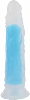 Svítící dildo s přísavkou Blue Radiance (20 cm)
