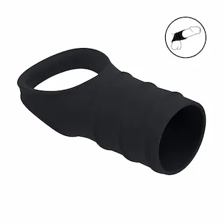 Levelz Cock Ring & Ribbed Sleeve, erekční kroužek a stimulační návlek na penis
