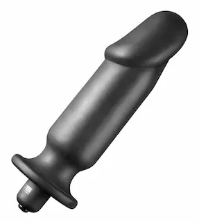 Tom of Finland Silicone Vibrating Anal Plug, černý silikonový anální kolík 13 x 3,5–4 cm