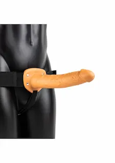 Duté připínací dildo RealRock Hollow Strap-On 10″