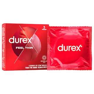 Durex Feel Thin – prezervativ s realistickým pocitem (3 ks)